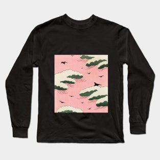 Pink Sky illustration Long Sleeve T-Shirt